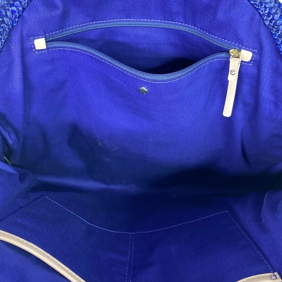 Kate Spade Womens Blue Full Plume Embroidered Straw Peacock Clutch Handbag - Picture 6 of 8